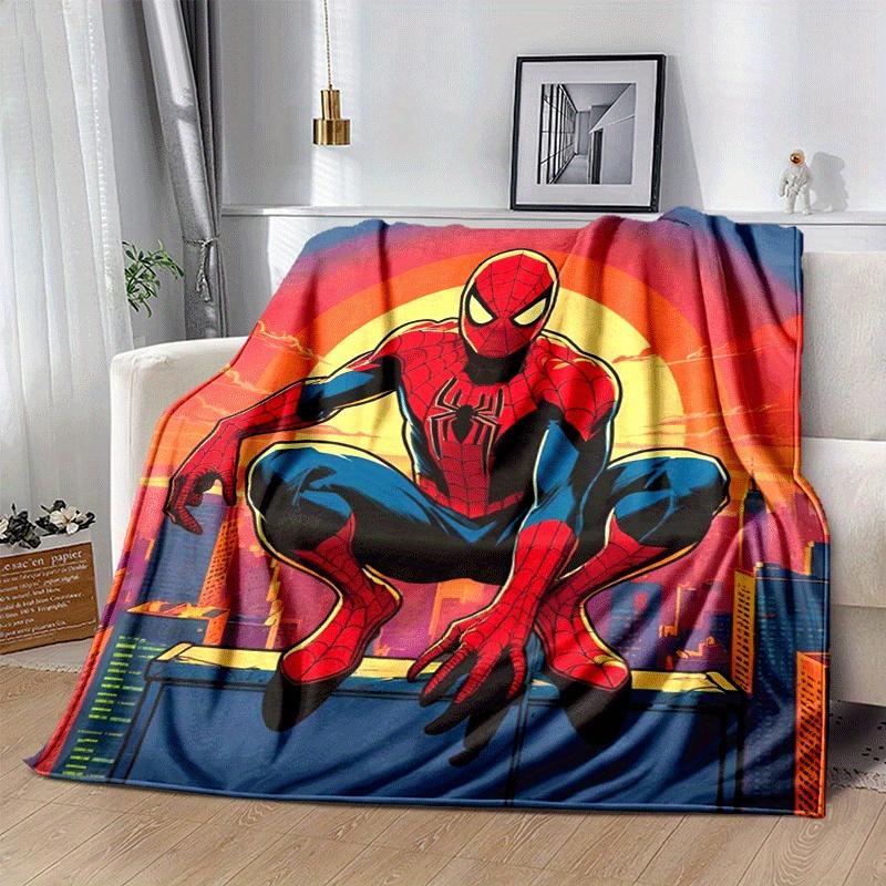 1pc Spider-Man Printing Blanket - Soft, All-Season Throw for Office Blanket, | Personalized Gift with Adorable Cartoon Design