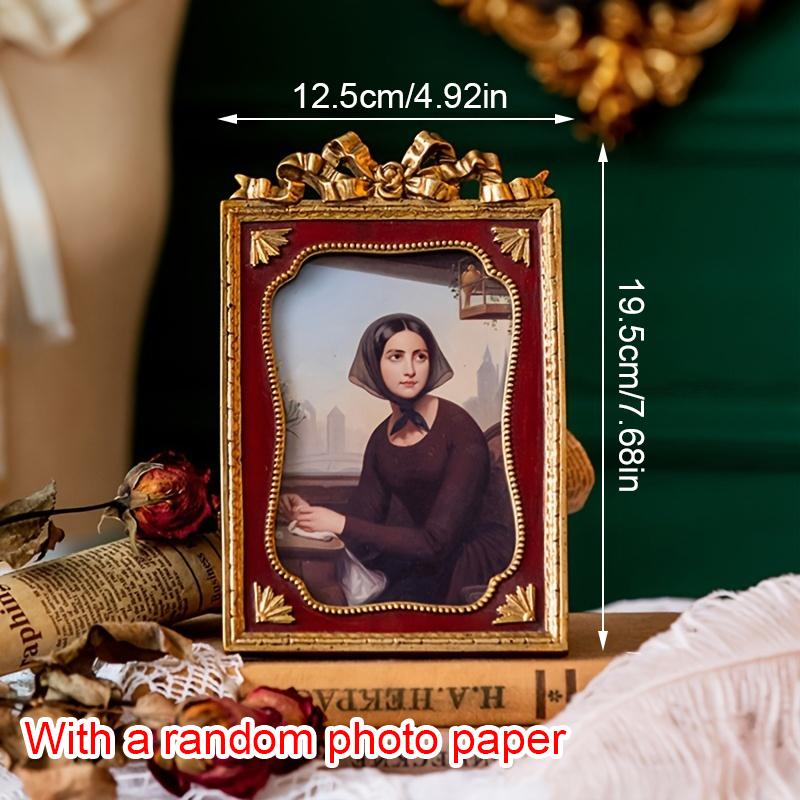 

1 шт. фоторамка винтажная рамка-бант для прихожей подарок золотые резные фоторамки домашний настенный декор выгравированный подвесной антикварный 6 дюймов