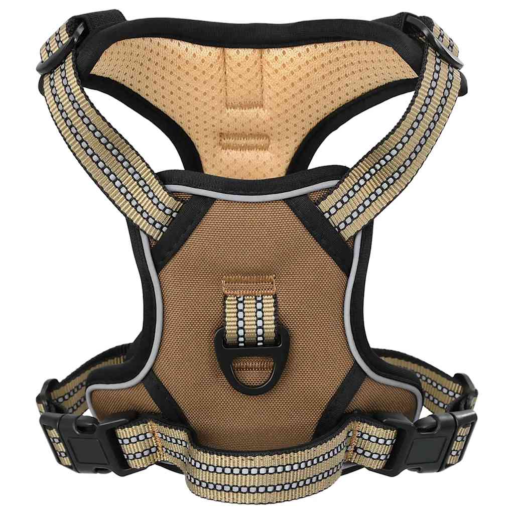 Reflective Adjustable Dog Harness Brown XL