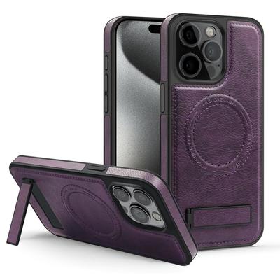 Leather Bracket for IPhone 16 Mobile Phone Case Apple 15PROMAX Crystal Shield Magnetic Suction Cover 14