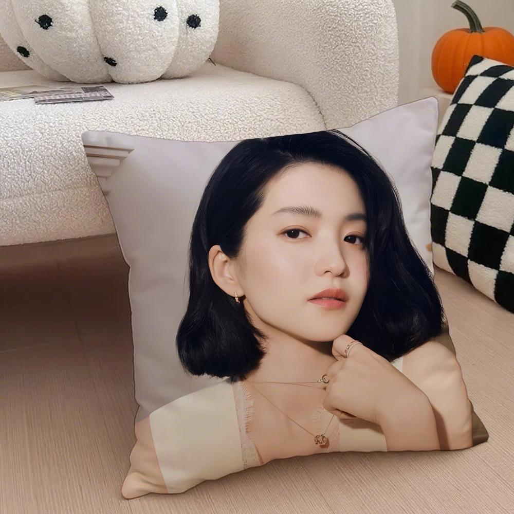 Talented Korean Beautiful Actress KKim Taeri Cushion Cover Throw Pillow Cover Hidden Button Durable Polyester Chair Cushion