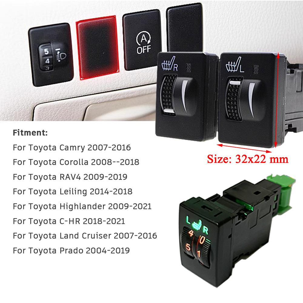 12V Car Seat Heater Kit Fit 2 Seats for Toyota Camry Carola with 25W Alloy Wire Heating Pads and Dedicated Dual Control Switch