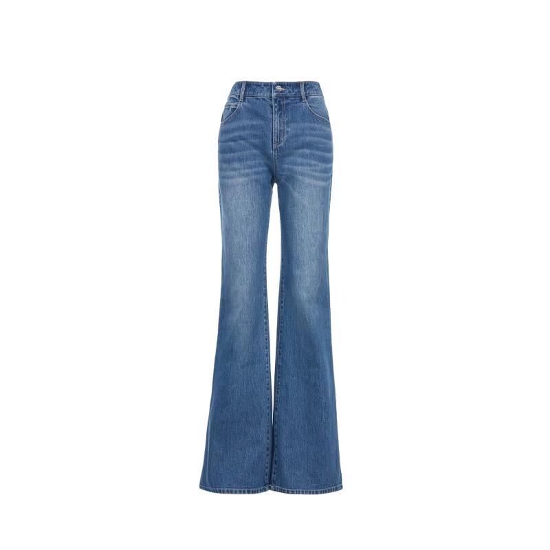 VEROMODA Women's Lyocell Blend Flared Jeans with Back Rhinestones