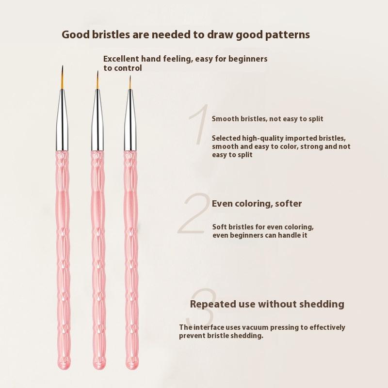 3Pcs/set Nail Art UV Gel Liner Painting Brushes Drawing Flower Striping Design Manicure Tools Kits 13cm