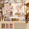 1pack/48pcs Stamps Stickers Retro Literary Decoration Material Diy Handbook Card Collage Landscaping Stickers Self-adhesive Sealing Stickers