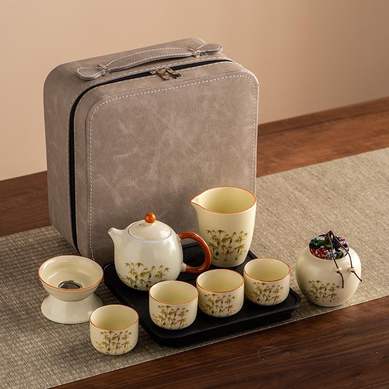 Ru Kiln Tea Set Ceramic Kung Fu Tea Set Household High-end Tea Tea Cup Holiday Gifts Business Gifts