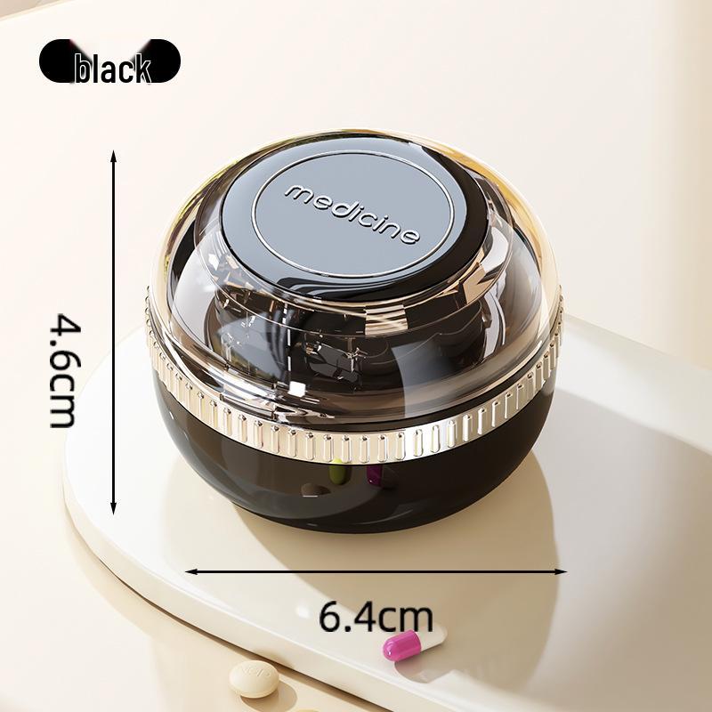 Japanese Half-Pill Cutter & Double-Layer Pill Organizer Box чёрный