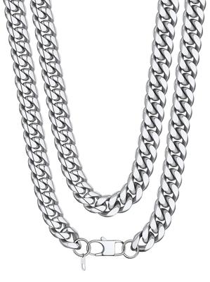 Bandmax Curb Chain Necklace, 316L Stainless Steel, Hypoallergenic, 14mm Thick, 60cm, Simple, Casual, Streetwear, Men's Accessory
