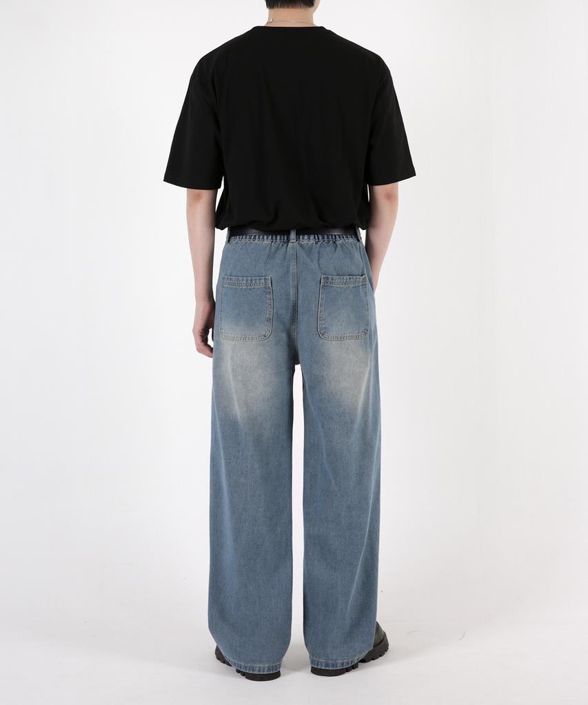 UMM One-Pleat Point Wide Half-Waist Denim Pants 4 Colors