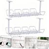 Under Desk Cable Management Tray Organizer Multi Purpose Plastic Wire Storage Box Rack Shelf Computer Monitor Power Strip
