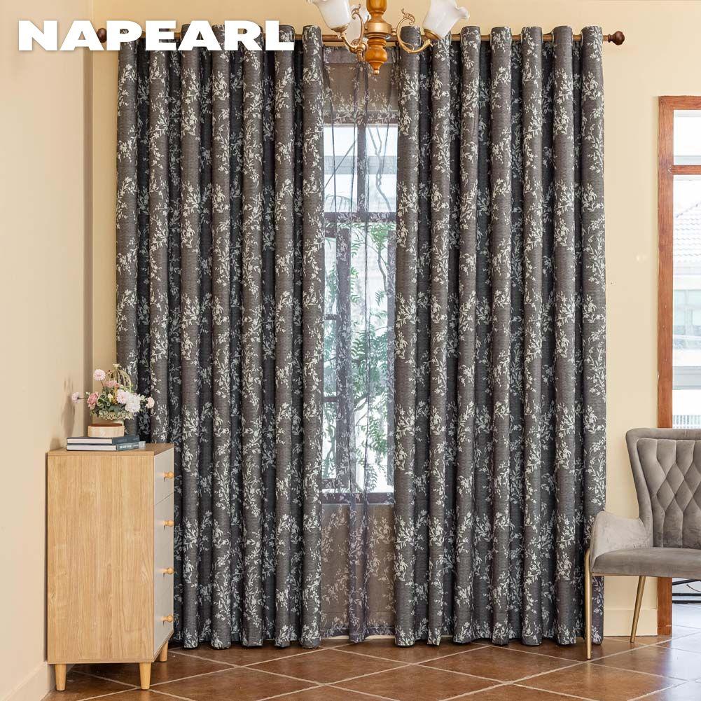 1 Stück NAPEARL Französischer Antikstil Vielseitige bedruckte Vorhänge Vollverdunkelungsvorhänge für Schlafzimmer Wohnzimmer Balkonfenster zur Heimdekoration