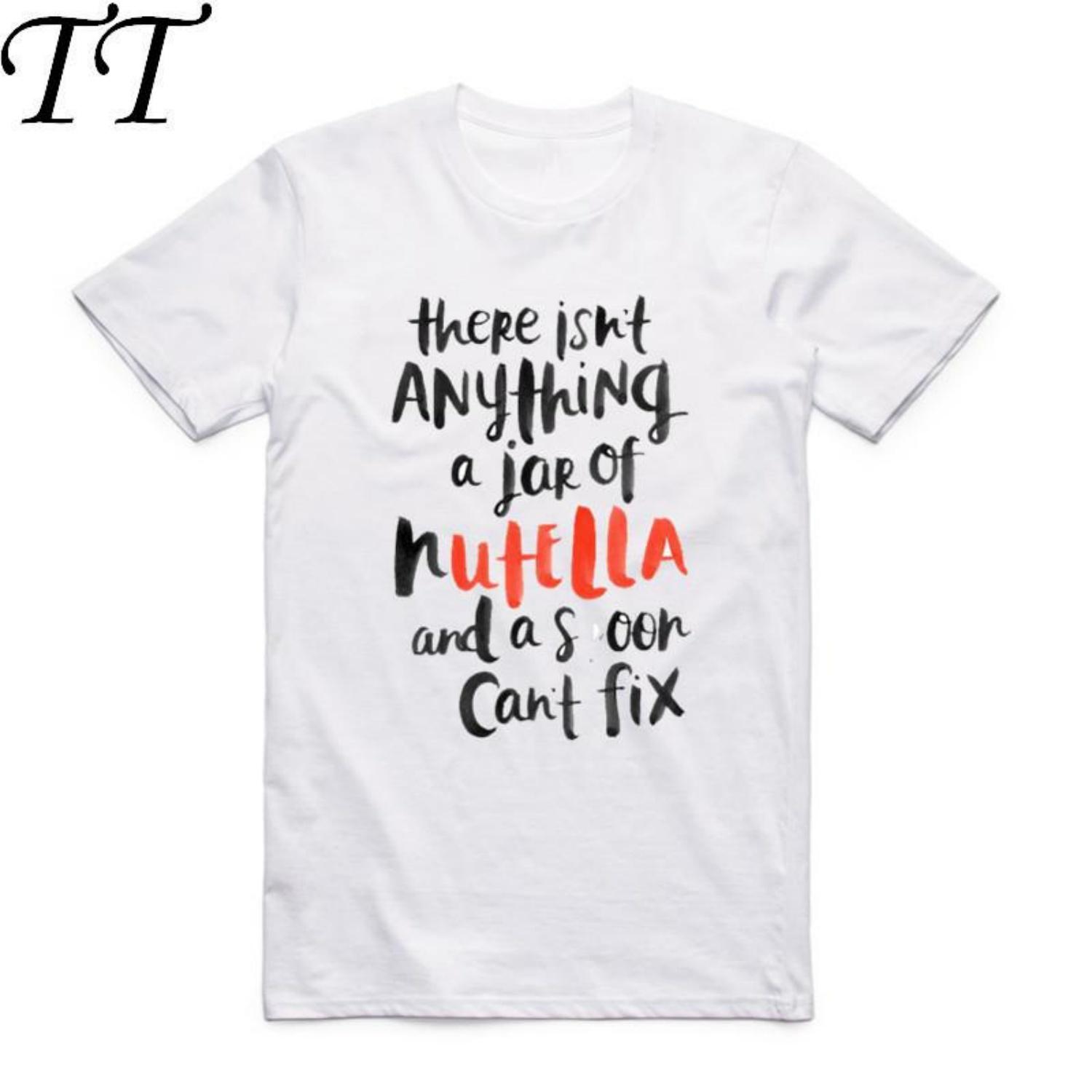 

Летняя новинка 2019 года футболка с принтом Nutella, оригинальная футболка с принтом еды, с коротким рукавом, мужская, летняя, прохладная, с круглым вырезом, мужская одежда S