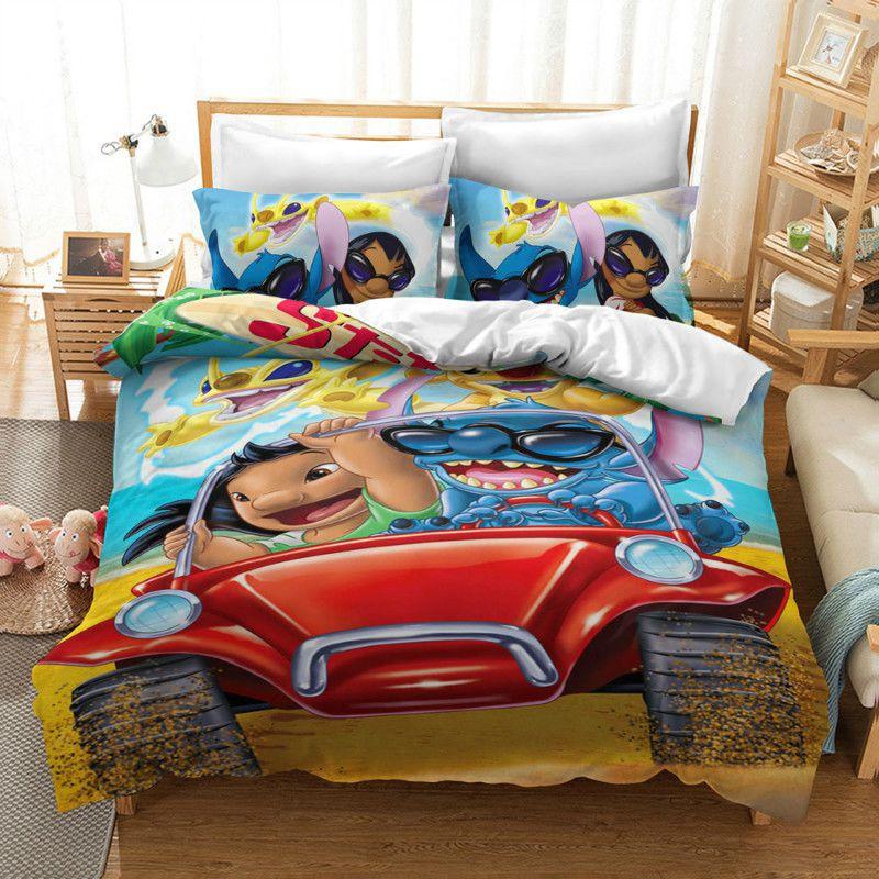 3d Stitch Bedding Set For Kids With Comfortable Duvet Cover And Pillowcase Set