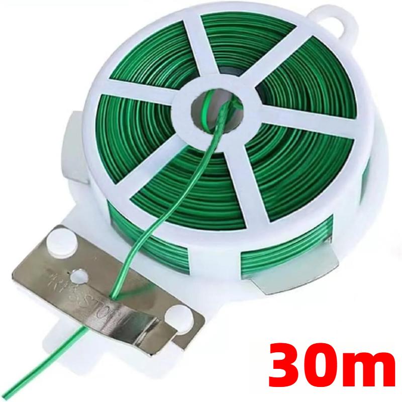 1Roll Multifunctional Plastic Steel Twist Ties, Sturdy Reusable Garden Plant Support Strap, 50/30/20M Length for Flower & Climbing Plants