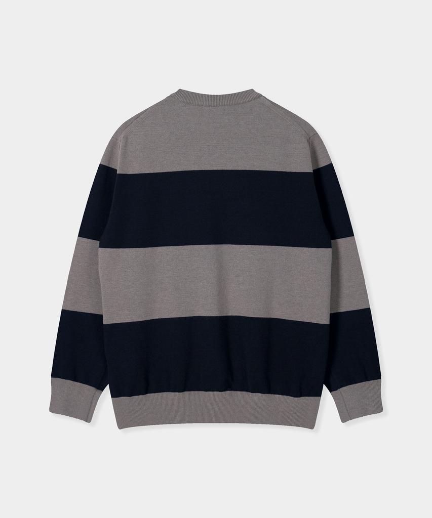 BIRBANTE Soft Washable Round Knit - Charcoal Stripe