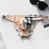 Men's Printed Ice Silk Triangle Underwear Slim Fit Breathable Elastic Low Waist Sexy One-piece Underwear