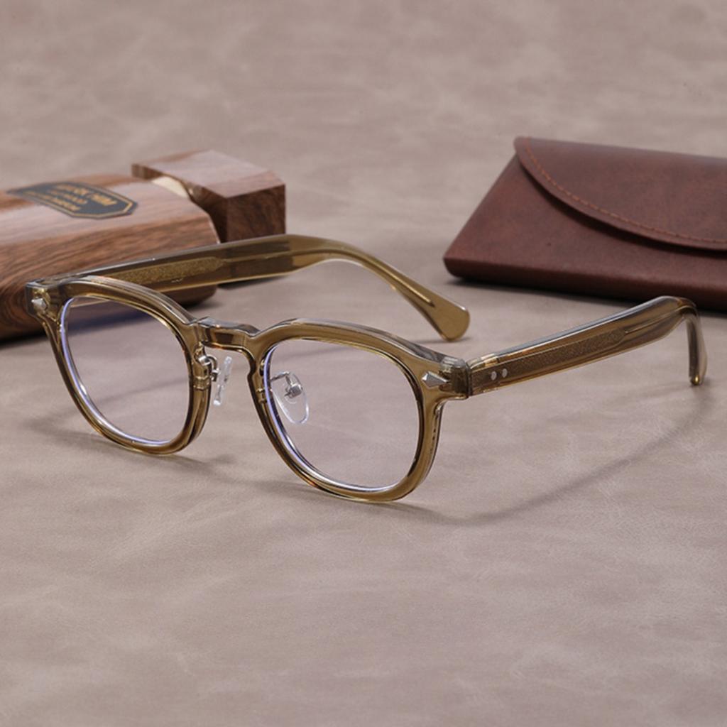 Fashion Gradient Round Frame Flat Light Mirror Unisex Retro Tortoise Shell Square Designer Eyewear for Men Women