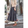 MOCANA Korean Retro Plaid A-line Midi Skirt