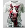 Herren T-Shirt Pferd Grafik 3D Druck Kurzarm für Herren Sommer Lässig Rundhals Oberteil Outdoor Streetwear Mode Herrenbekleidung