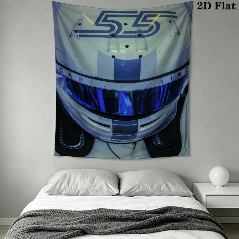 Carlos Sainz Wall Tapestry Aesthetic Wall Hanging Printed Fabric Blanket Decorative Tapestries for Bedroom Living Room Home Decor