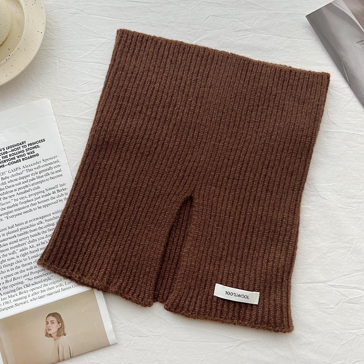 

100% Wool Korea Styles Knitted Ring Scarf Winter Warm Women Collar Solid Color Femme Shawls Wraps Female Bufanda Neckerchief 26x30cm