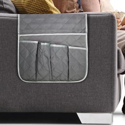 1Pc Sofa Armrest Covers with 5 Pockets Water Repellent Couch Arm Slipcover Armchair Hanging Storage Bag for Remote Cellphone