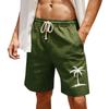 Men's Print Cotton Linen Casual Shorts Men's Fashionable Beach Shorts