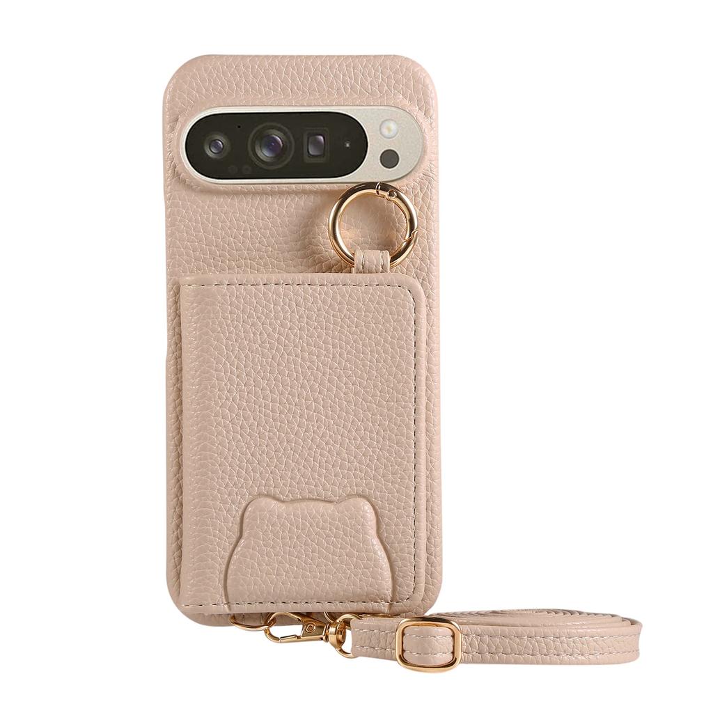 Crossbody Cards Solt Leather Wallet Mirror Ring Holder Case Google Pixel 9 Pro XL 8 8Pro 8A 7 6 7A 6A Long Lanyard Cute Cover