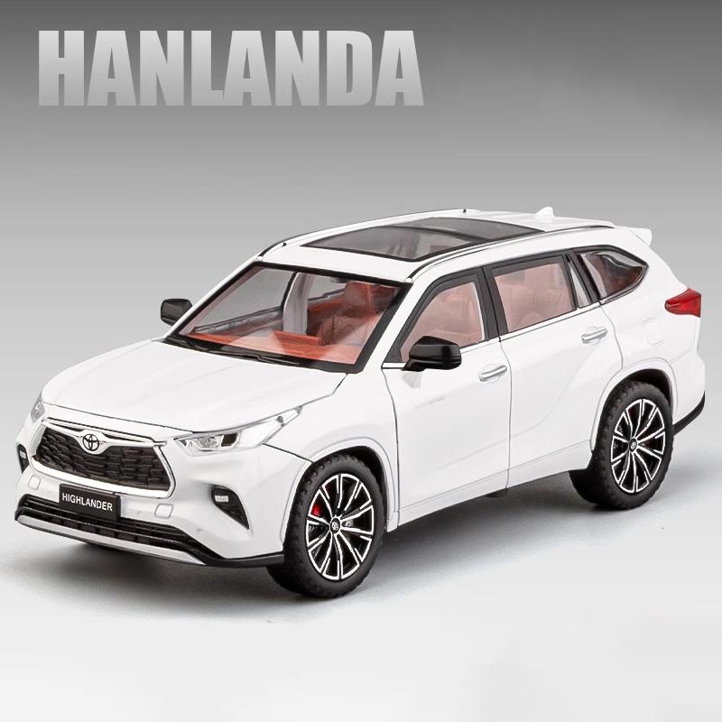 1/24 Toyota Highlander SUV Legierung Automodell Druckguss & Spielzeug Metall Geländewagen Automodell Simulation Sound und Licht Kinder Geschenk