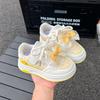Girls Plaid Sneakers 2025 Spring and Autumn New Children's Bow Fashion Board Shoes Medium and Large Children's Girls Casual Shoes