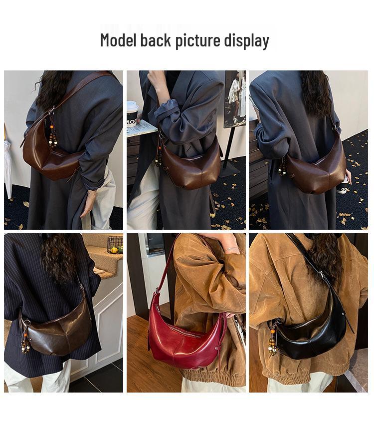 Niche Women's Retro Large Capacity Single Shoulder Bag - Autumn 2025 Casual Square Underarm Bag