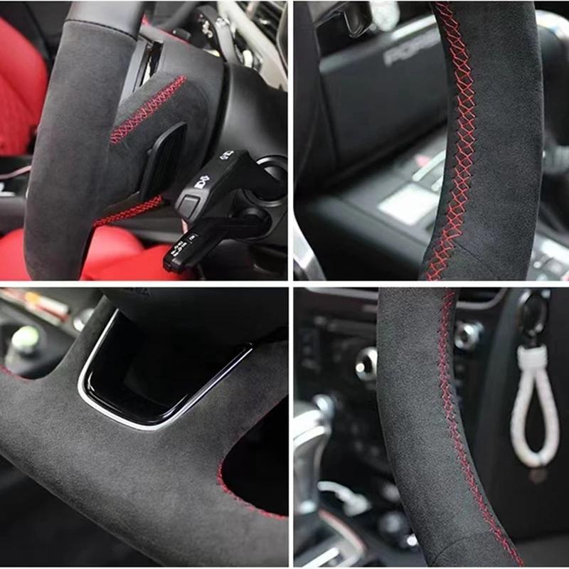 Ized Car Steering Wheel Braid Cover Soft Suede For BMW M SPORT F20 F21 F22 F23 F30 F31 F32 F33 F34 F36 Car Accessories
