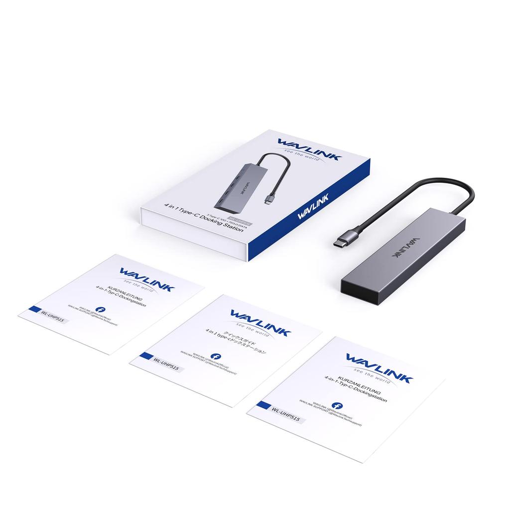 WAVLINK USB C Docking Station Gen2 10Gbps Transmission Hub for Compatible with Mac Telework Remote Work from Home Easy to Carry 4-in-1 USB3.2 USB-C3