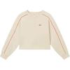 Women's Cream Cropped Raglan Sleeve Sweatshirt with Red Contrast Stitching 0035W-0000