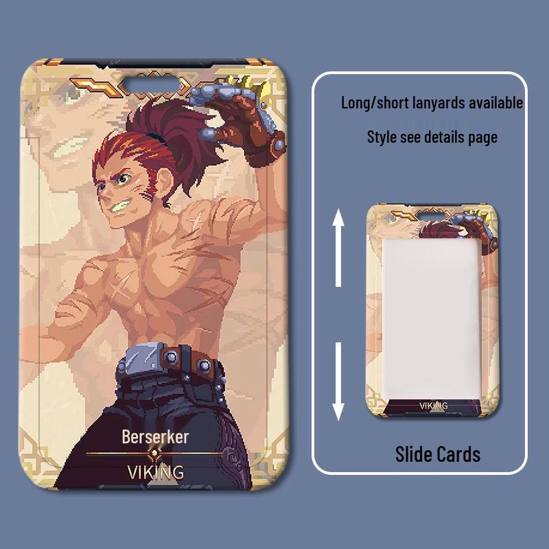 Energy Knight Plastic Sliding Cover ID & Badge Holder - Cartoon Design for Students & Professionals