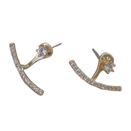 1 Pair Rhinestone Earrings for Women Cubic Zirconia Stud Earrings Lightweight Cartilage Helix