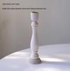 French-style Retro Wooden Column Candlestick for Dining Table Decoration