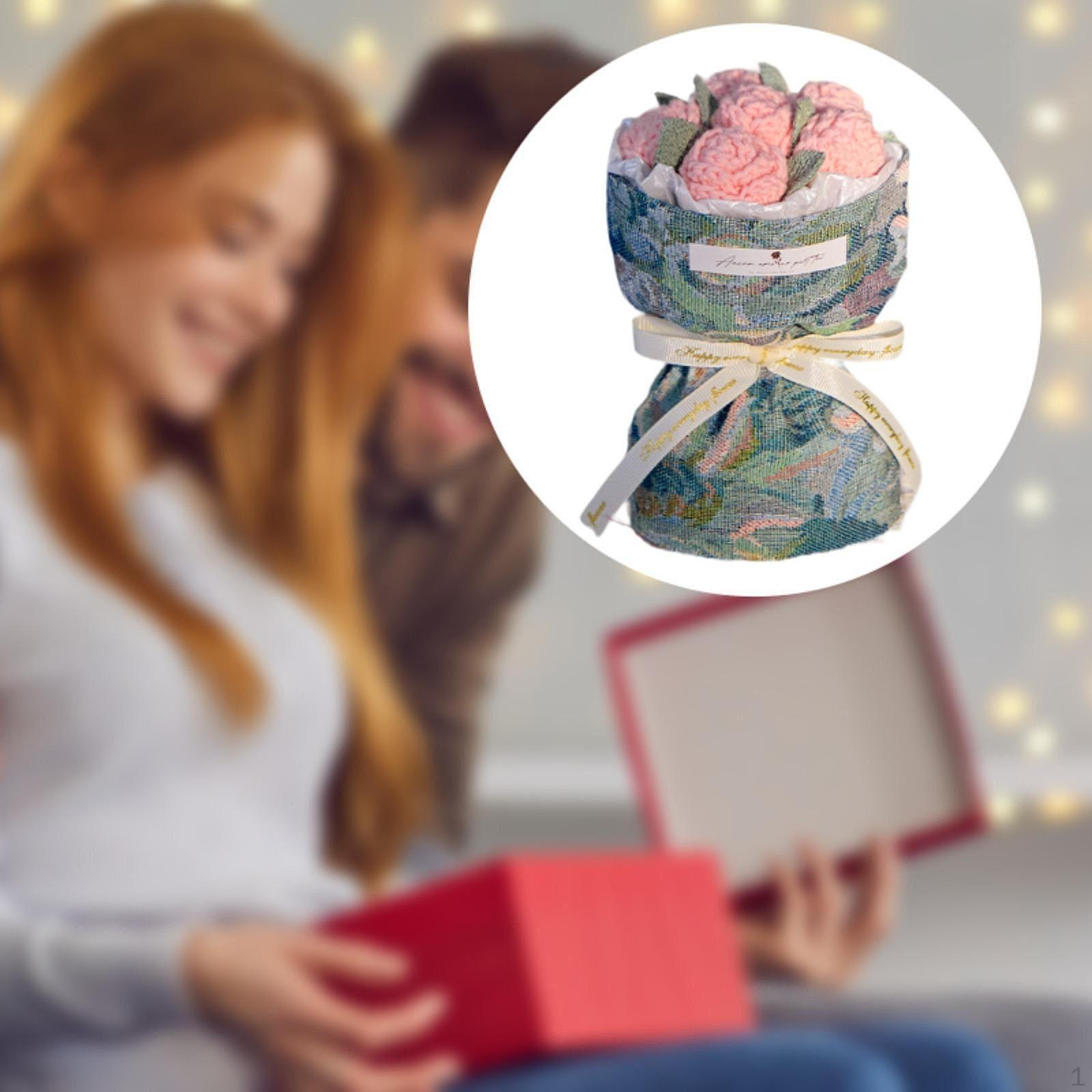 

Вязаный крючком букет из искусственных цветов, романтический, нежный, плетеный, для вечеринки друзей розовый