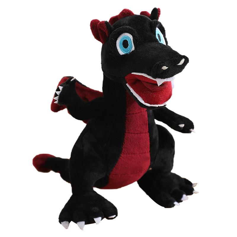 Peluche drago nero dinosauro bambola per bambini compagno bambola di pezza calmante regalo di compleanno per uomo
