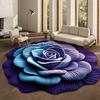 Plush Floral Floor Mat Absorbent Diatomaceous Earth Floor Rug Non-Slip 3D Visual Flower Pattern Rug for Bedroom Entrance Kitchen