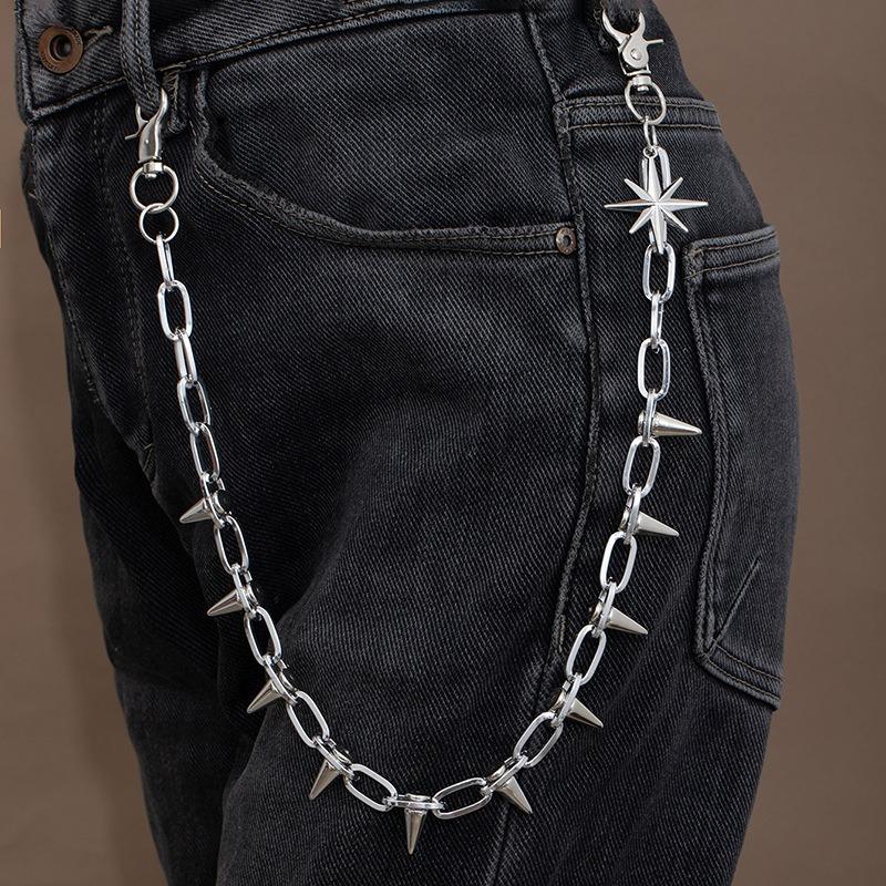 Übertriebene und scharf gemusterte Jeans-Kette, Retro und Coole Rock- und Hip-Hop-Stil Taillenkette