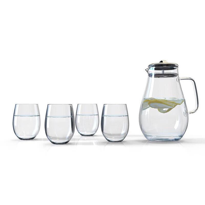 Simple Glass Teapot & 4 Cups Set