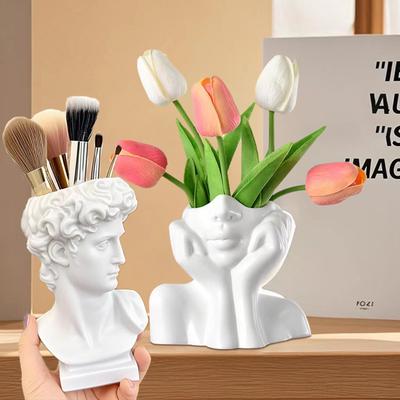 Creative Home Decor Vase Pencil Holder Whimsical Glasses Holder Decorative Bottle Desktop Storage Resin Ornament