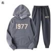 1977 Alphabet Men's and Women's Hoodies ESSENTIALS Double-line FOG Trendy High Street Loose Fleece Sweater Set