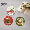 Feiertags-Tischdekorationen für Zuhause 12 Stück Weihnachten Strassmalerei Kunst-Untersetzer, DIY Strass-Untersetzer Dekorations-Set mit Halter,