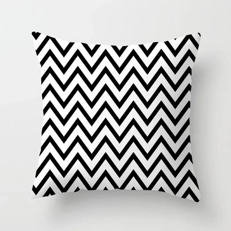 High-grade Black and White Geometric Irregular Pattern Pillowcase Office Living Room Home Pillowcase Car Ornaments