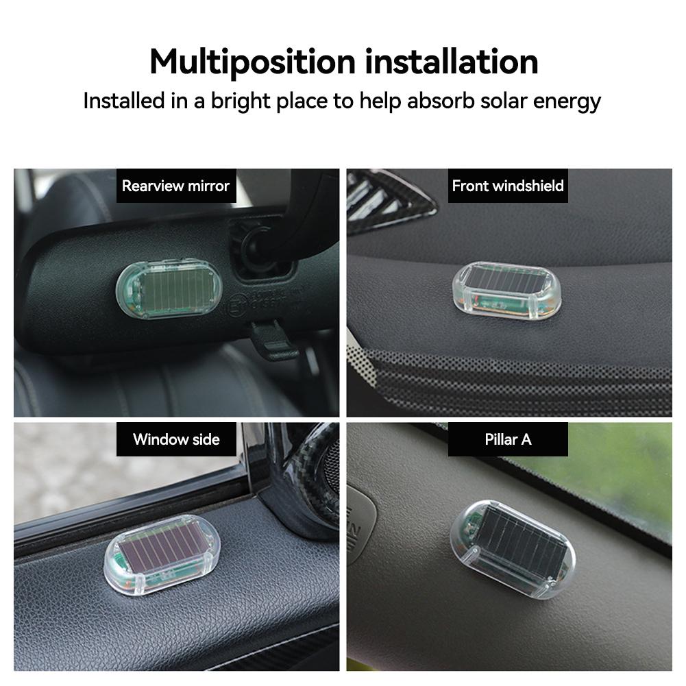 Car Fake Security Light Solar Powered Universal Warning LED Light Alarm Lamp Anti-Theft Caution Strobe Signal Security System