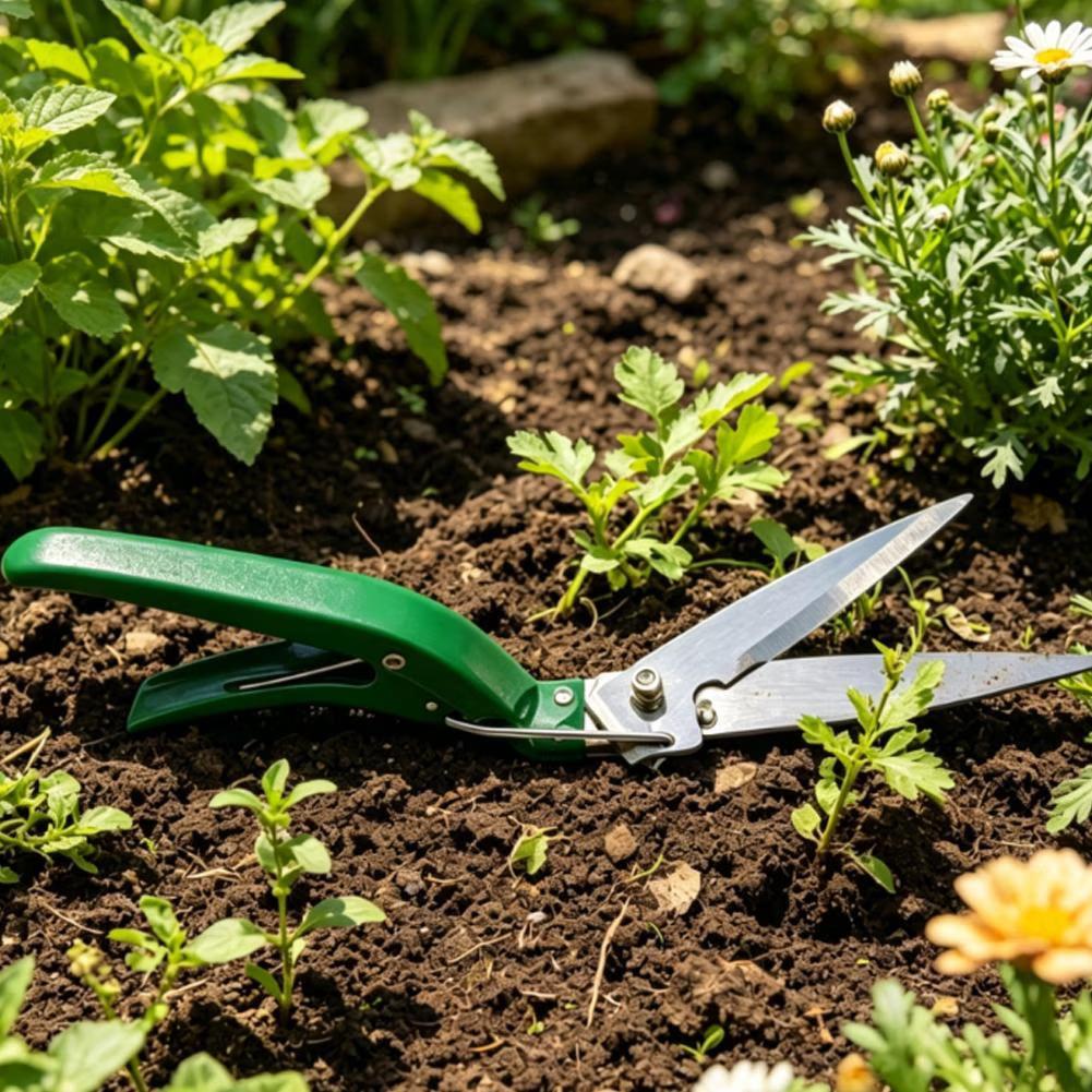 High Carbon Steel Garden Grass Shears Manual Trimmer Ergonomic Handle Precision Lawn Edging Scissors for Landscaping Pruning