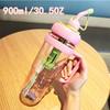 Portable Ladies Water Cup With Straw And Handle For Home Outdoor Travel
