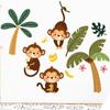 Forest Cartoon Animal Tree Monkey Stickers Bedroom Living Room Home Decor Wall Stickers